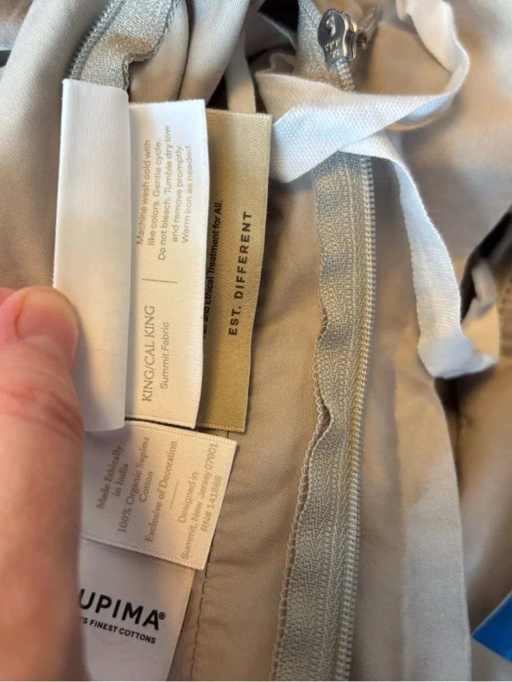 Boll & Branch Summit Collection Supima Duvet King Cal King Pewter NWOT
